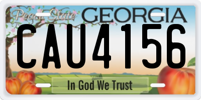GA license plate CAU4156