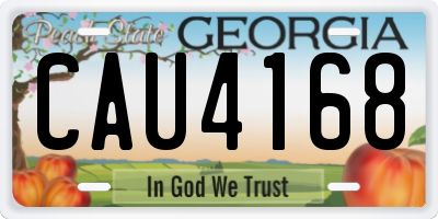 GA license plate CAU4168