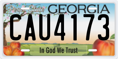 GA license plate CAU4173