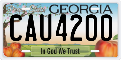 GA license plate CAU4200