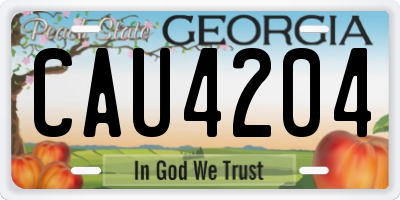 GA license plate CAU4204