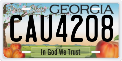 GA license plate CAU4208