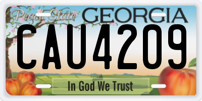 GA license plate CAU4209