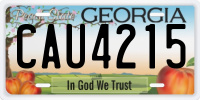 GA license plate CAU4215