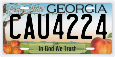GA license plate CAU4224