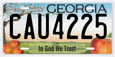 GA license plate CAU4225
