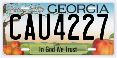 GA license plate CAU4227
