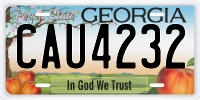 GA license plate CAU4232