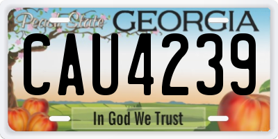 GA license plate CAU4239