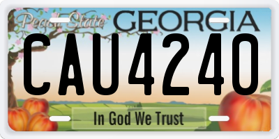 GA license plate CAU4240