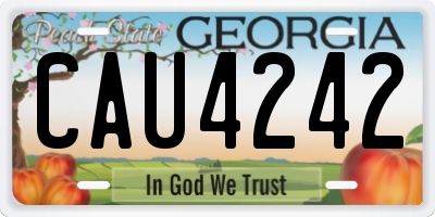 GA license plate CAU4242