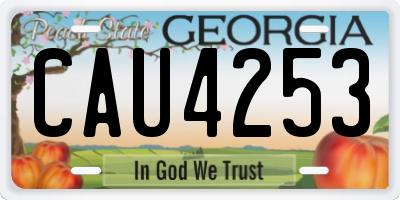 GA license plate CAU4253