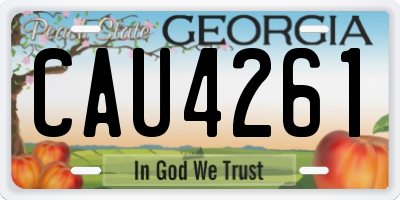 GA license plate CAU4261