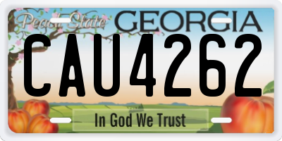 GA license plate CAU4262