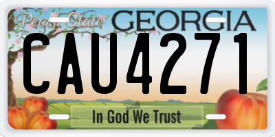 GA license plate CAU4271