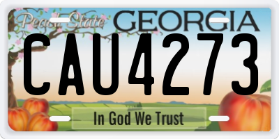GA license plate CAU4273