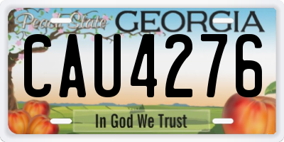 GA license plate CAU4276