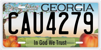 GA license plate CAU4279