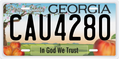 GA license plate CAU4280
