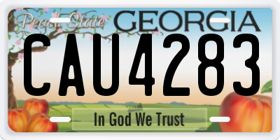GA license plate CAU4283