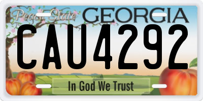 GA license plate CAU4292