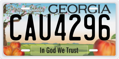 GA license plate CAU4296