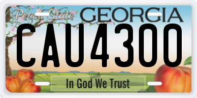 GA license plate CAU4300