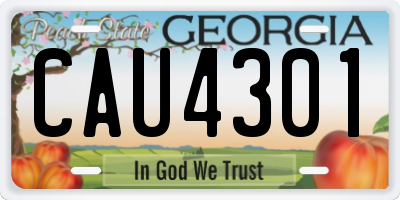 GA license plate CAU4301