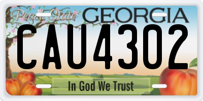 GA license plate CAU4302