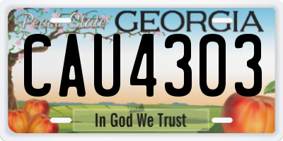 GA license plate CAU4303