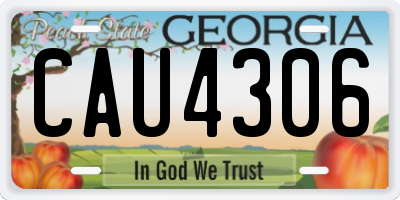 GA license plate CAU4306