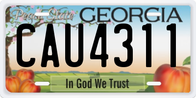 GA license plate CAU4311