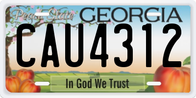 GA license plate CAU4312