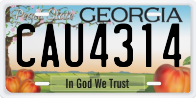 GA license plate CAU4314