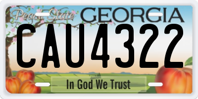 GA license plate CAU4322