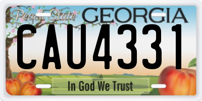GA license plate CAU4331