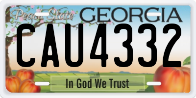 GA license plate CAU4332