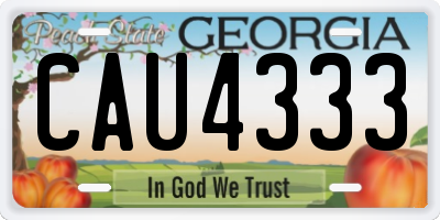 GA license plate CAU4333