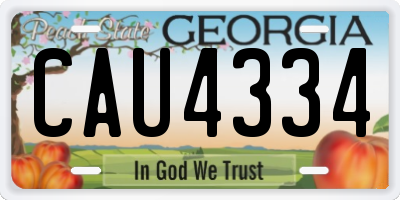GA license plate CAU4334