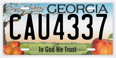 GA license plate CAU4337