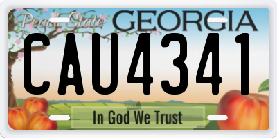 GA license plate CAU4341