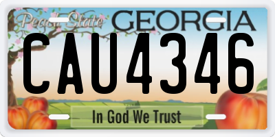 GA license plate CAU4346