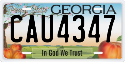GA license plate CAU4347