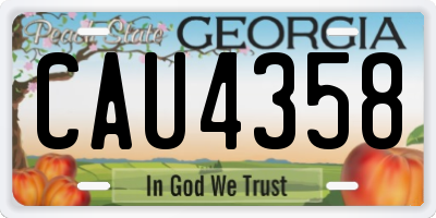 GA license plate CAU4358