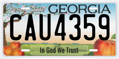 GA license plate CAU4359