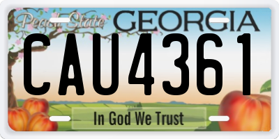 GA license plate CAU4361