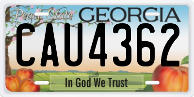 GA license plate CAU4362