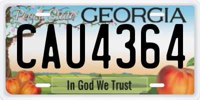 GA license plate CAU4364
