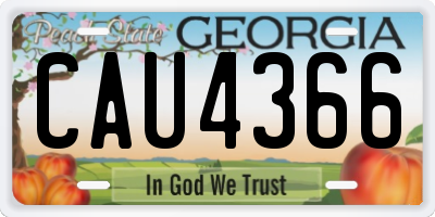 GA license plate CAU4366