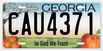 GA license plate CAU4371